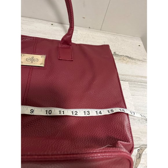 Essence of Beauty burgundy 13x16.5x4.5 tote bag - Picture 6 of 8
